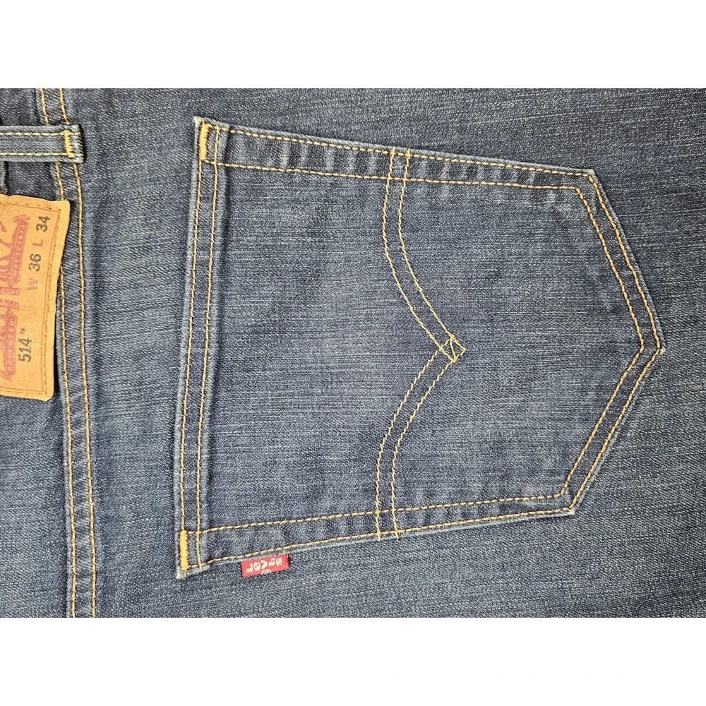 Levi's‎ 541 Mens Jeans sz 36x34 Blue Denim Athletic Straight Dark Wash Mid Rise